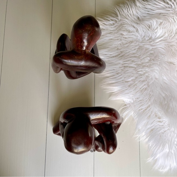 ART-1 | Abstract Hand Carved Wood Thinking Man Cross-Over Legs Sculpture Statue - Picture 13 of 13